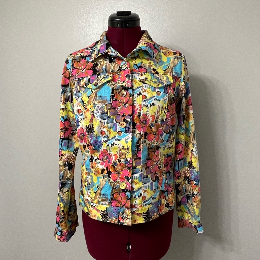 Attyre Long Sleeve Button Up Floral Misc. Jacket